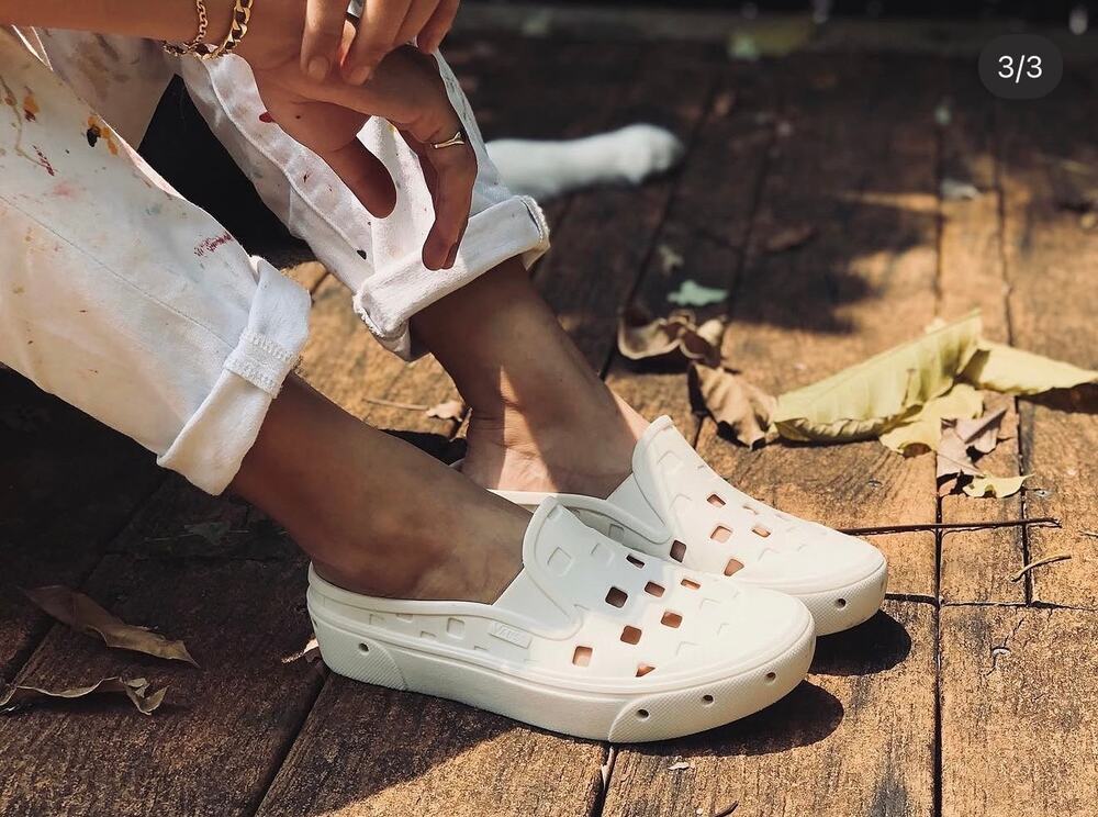 Vans Men's Slip-On Mule TRK Marshmallow White Water Shoes Clogs Gorpcore- Size 8